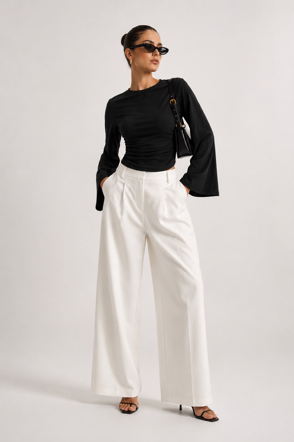 Hira Clothing Drapeli Yarasa Kol Bel Oturtmalı Likralı Doğal Viskon Bluz