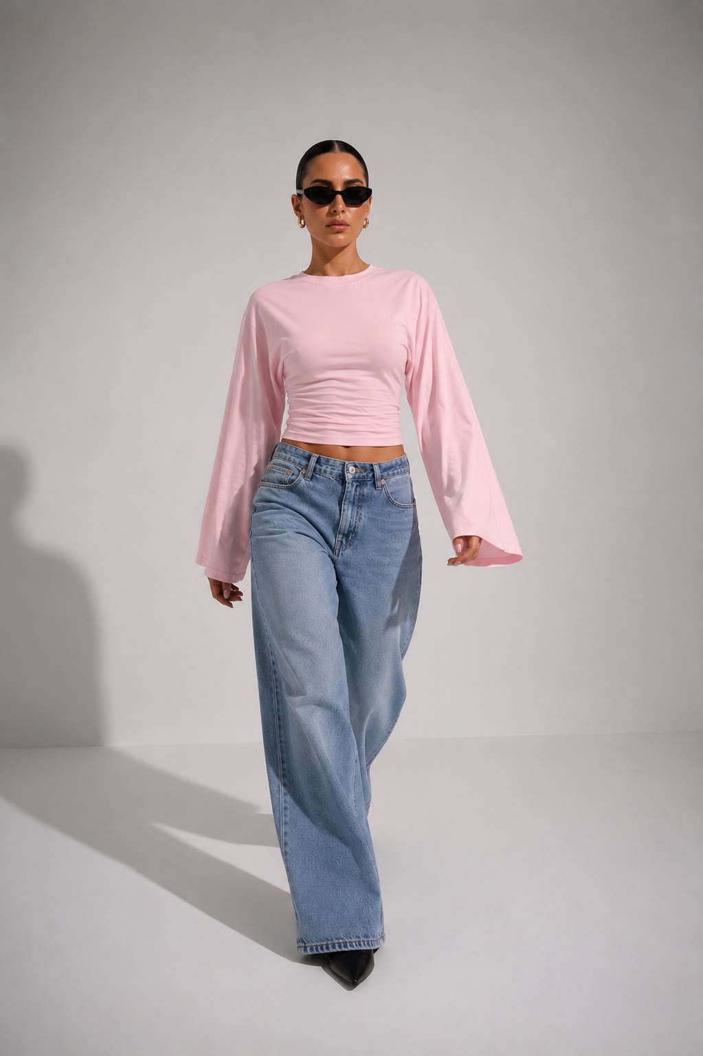 Hira Clothing Drapeli Yarasa Kol Bel Oturtmalı Likralı Doğal Viskon Bluz