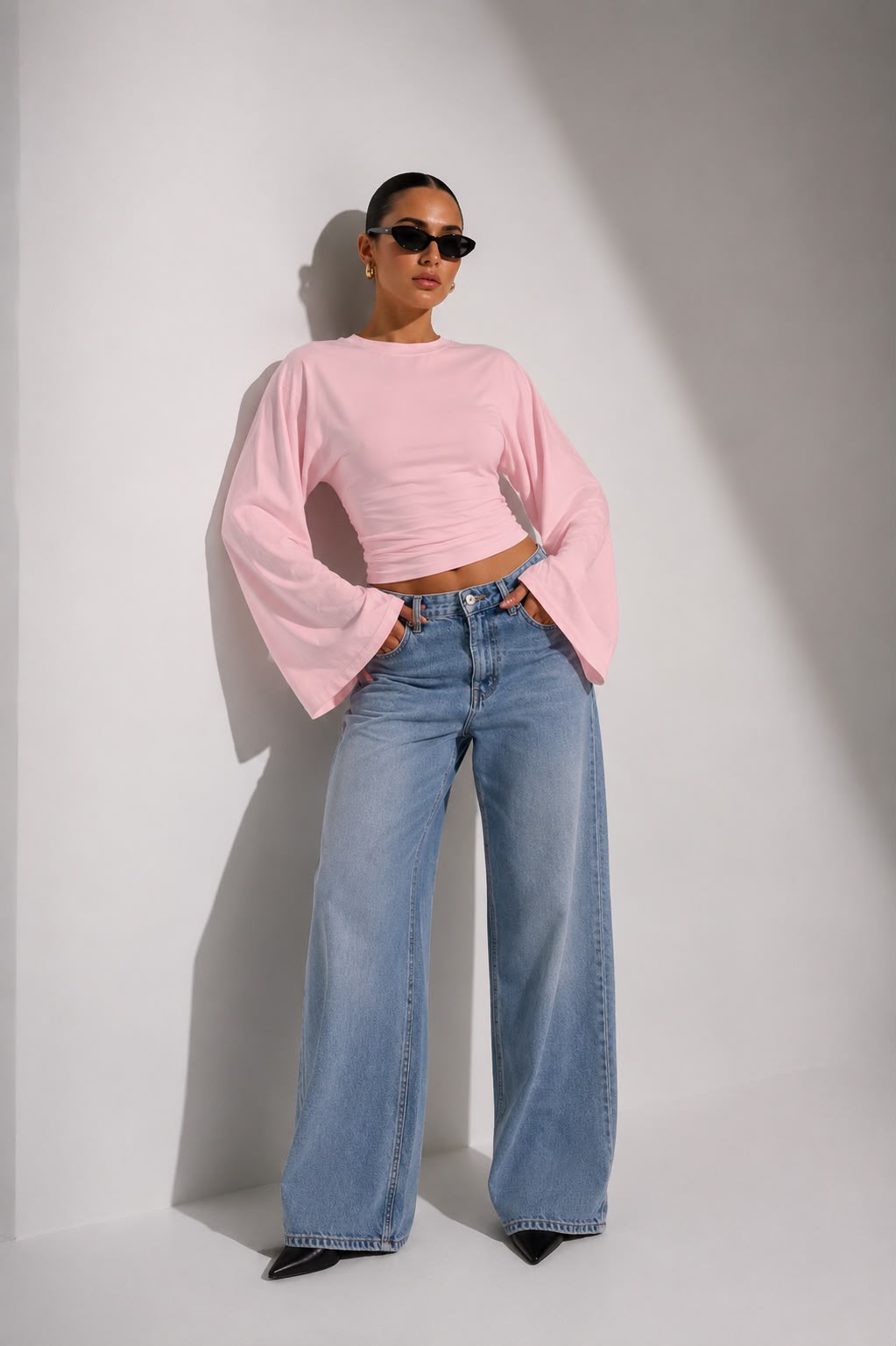 Hira Clothing Drapeli Yarasa Kol Bel Oturtmalı Likralı Doğal Viskon Bluz