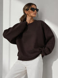 Kadın Pamuk Üç İplik Şardonlu Yumuşak Dokulu Oversize Sweatshirt