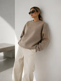Kadın Pamuk Üç İplik Şardonlu Yumuşak Dokulu Oversize Sweatshirt