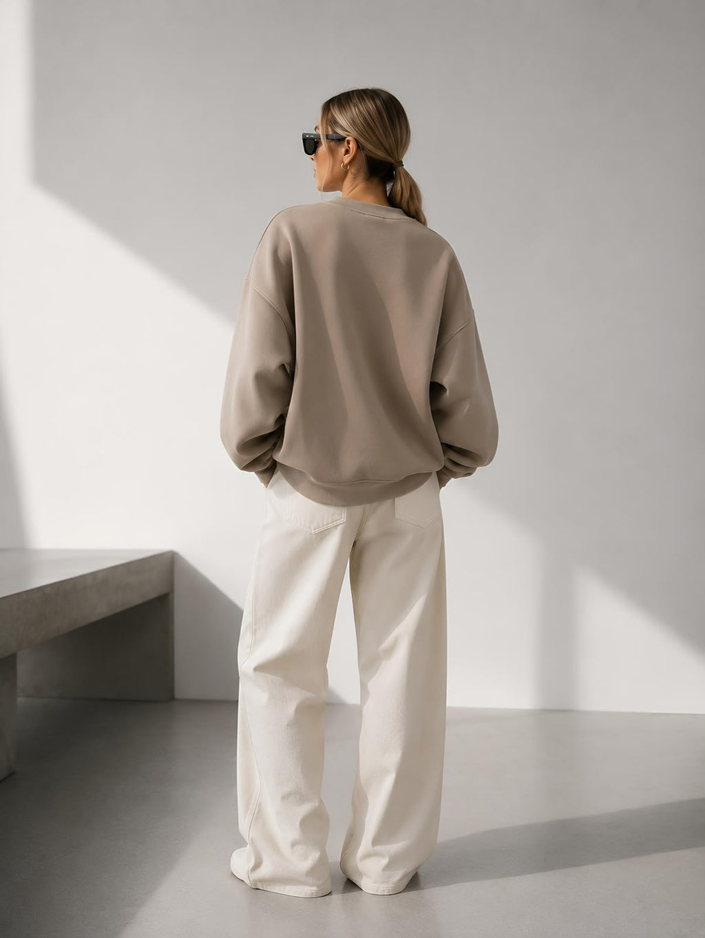 Kadın Pamuk Üç İplik Şardonlu Yumuşak Dokulu Oversize Sweatshirt