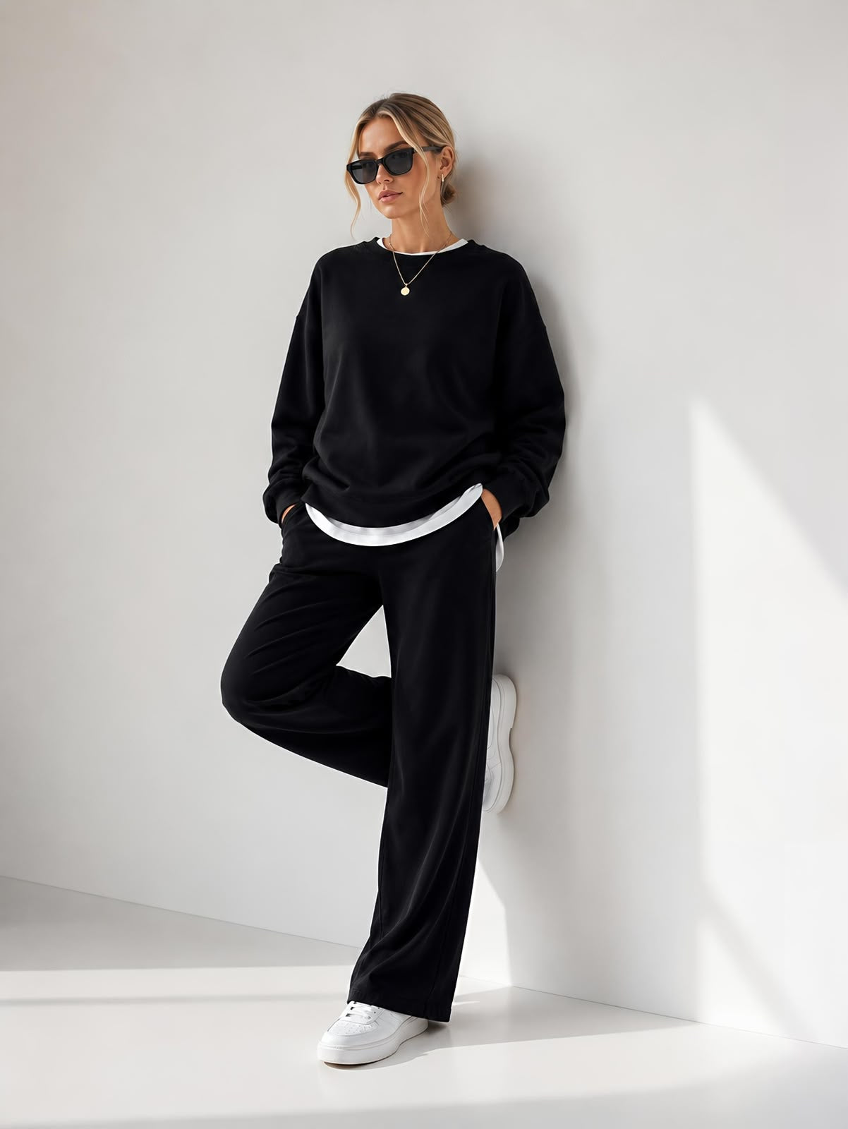 Kadın Pamuk Üç İplik Şardonlu Yumuşak Dokulu Oversize Sweatshirt