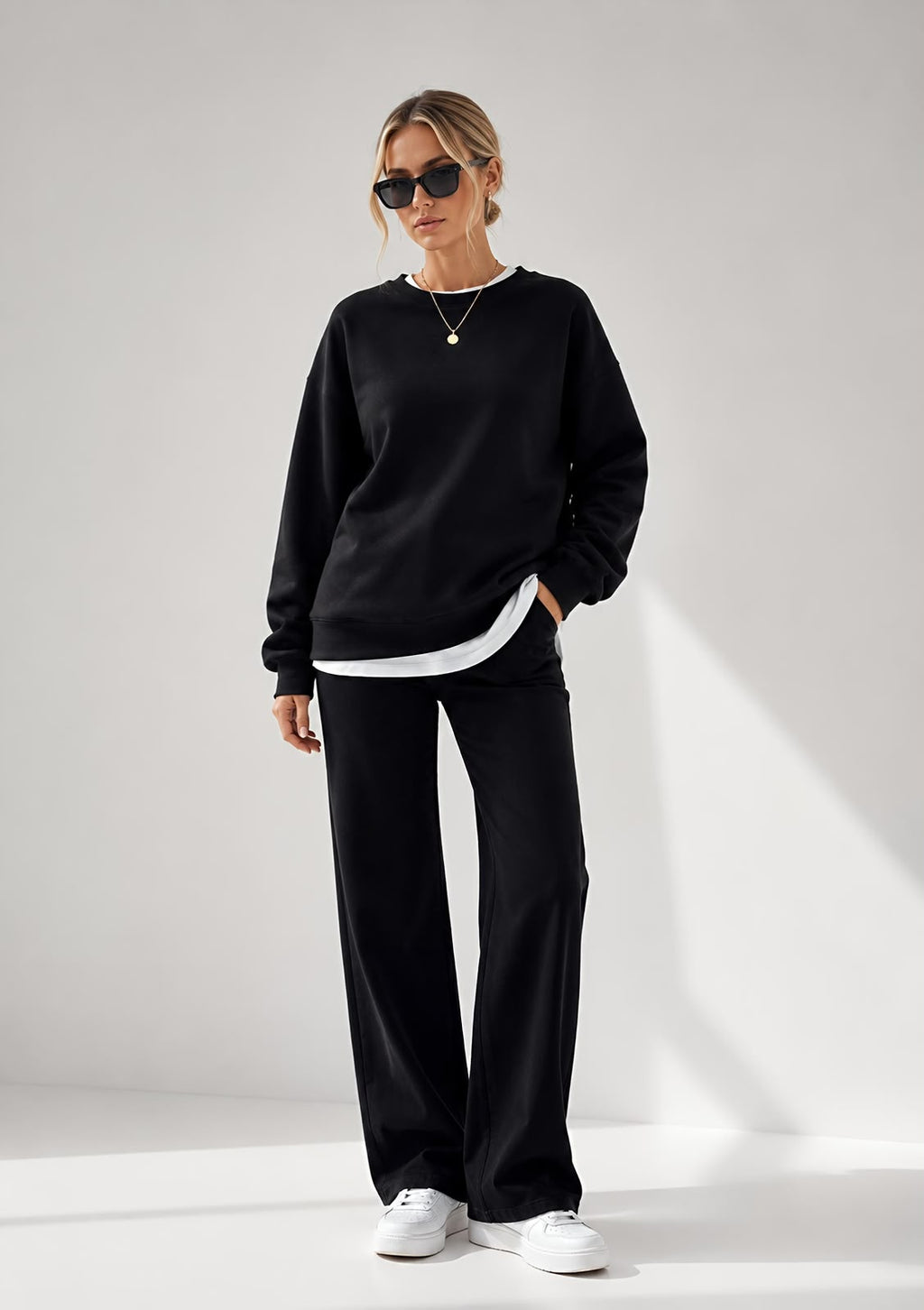 Kadın Pamuk Üç İplik Şardonlu Yumuşak Dokulu Oversize Sweatshirt