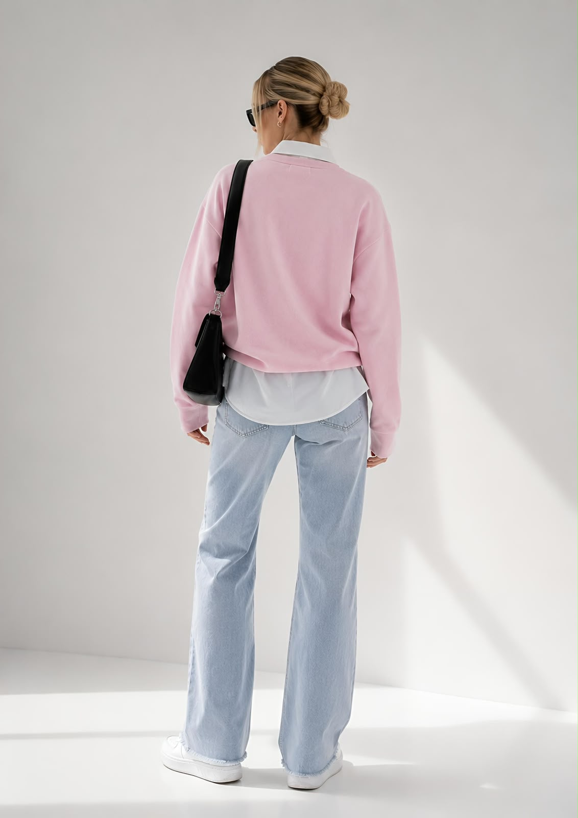 Kadın Pamuk Üç İplik Şardonlu Yumuşak Dokulu Oversize Sweatshirt