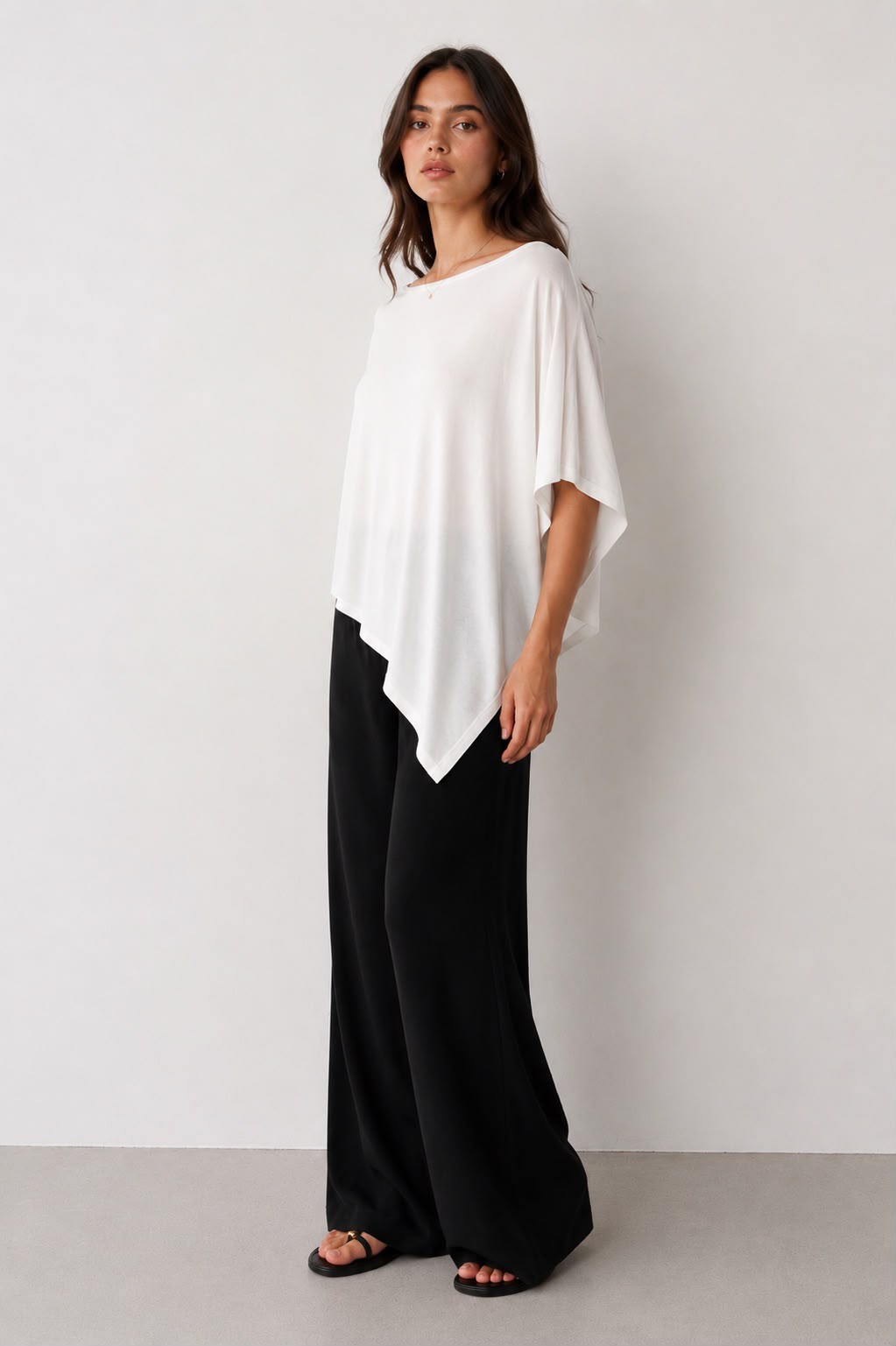 Hira Clothing Asimetrik Kesim Çift Yönlü Salaş Bluz/Panço