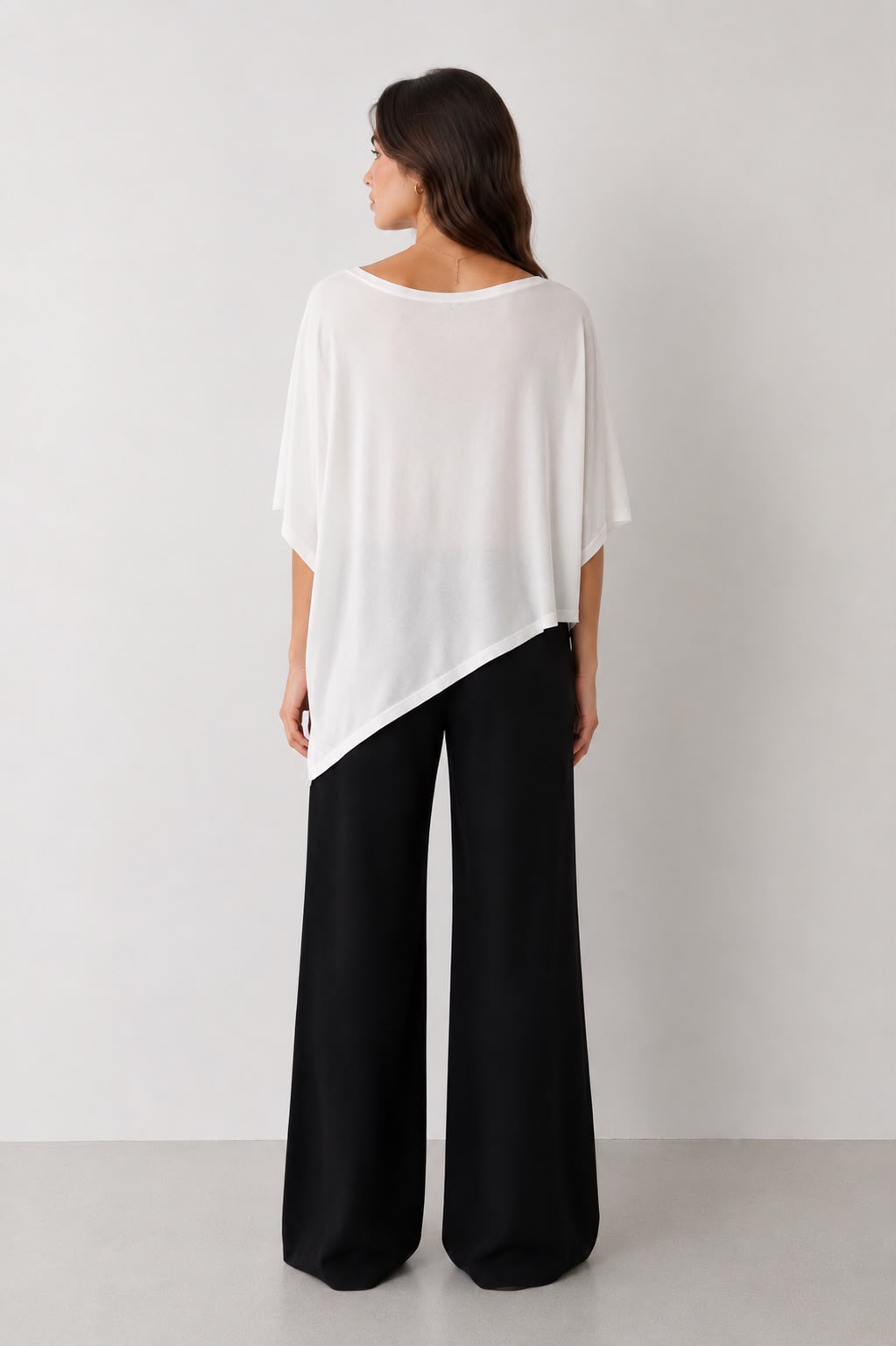 Hira Clothing Asimetrik Kesim Çift Yönlü Salaş Bluz/Panço