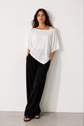Hira Clothing Asimetrik Kesim Çift Yönlü Salaş Bluz/Panço