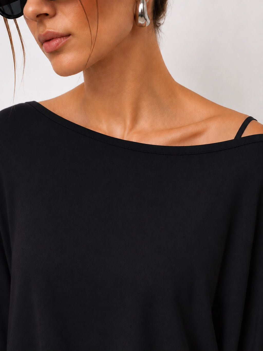 Hira Clothing Asimetrik Kesim Çift Yönlü Salaş Bluz/Panço