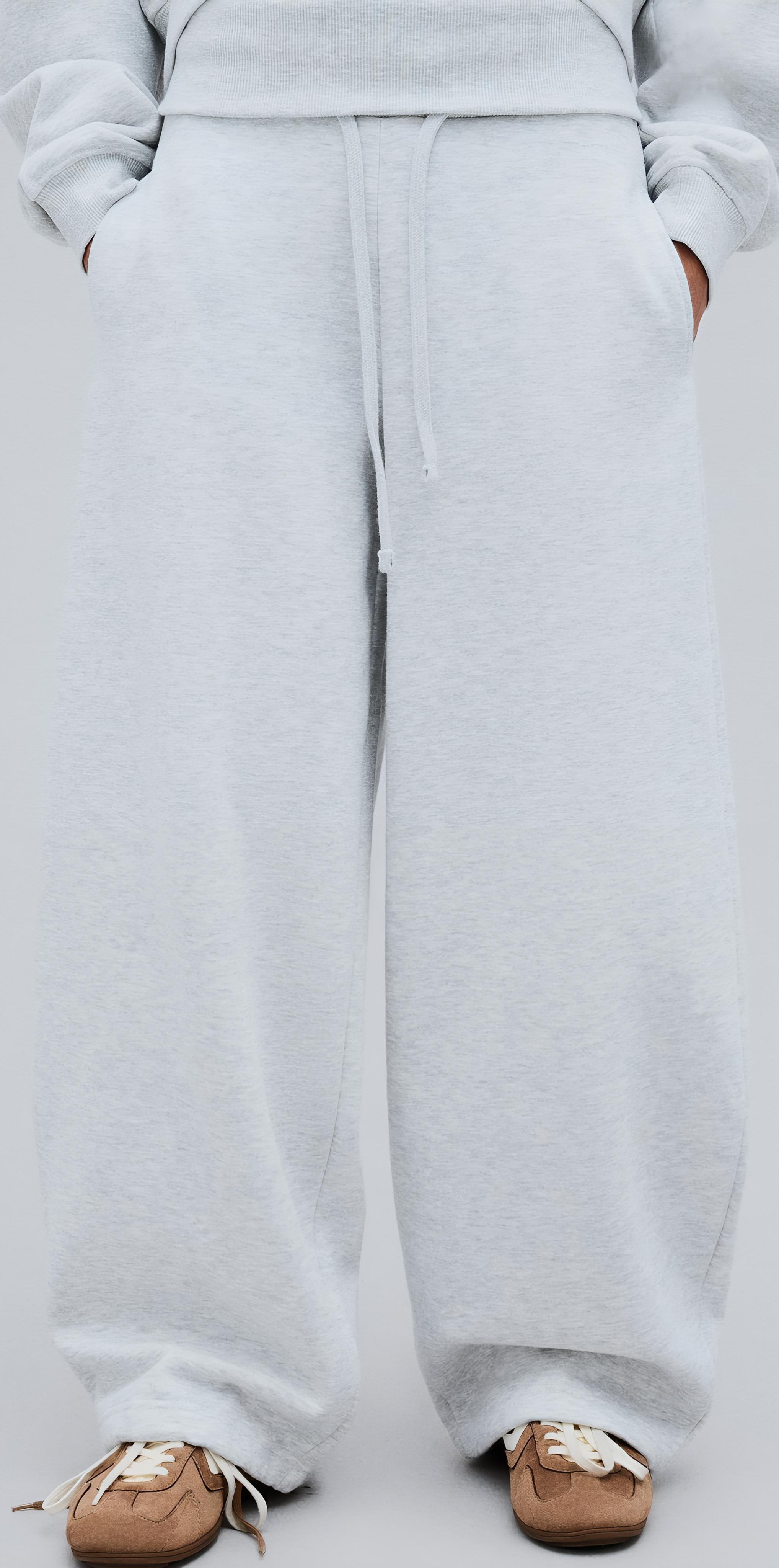 Üç İplik Kıvrımlı Kaşkorse Bel Cepli Ayarlanabilir Lastikli Ultra Bol Barrel Fit Baggy Pantolon\Eşofman Altı